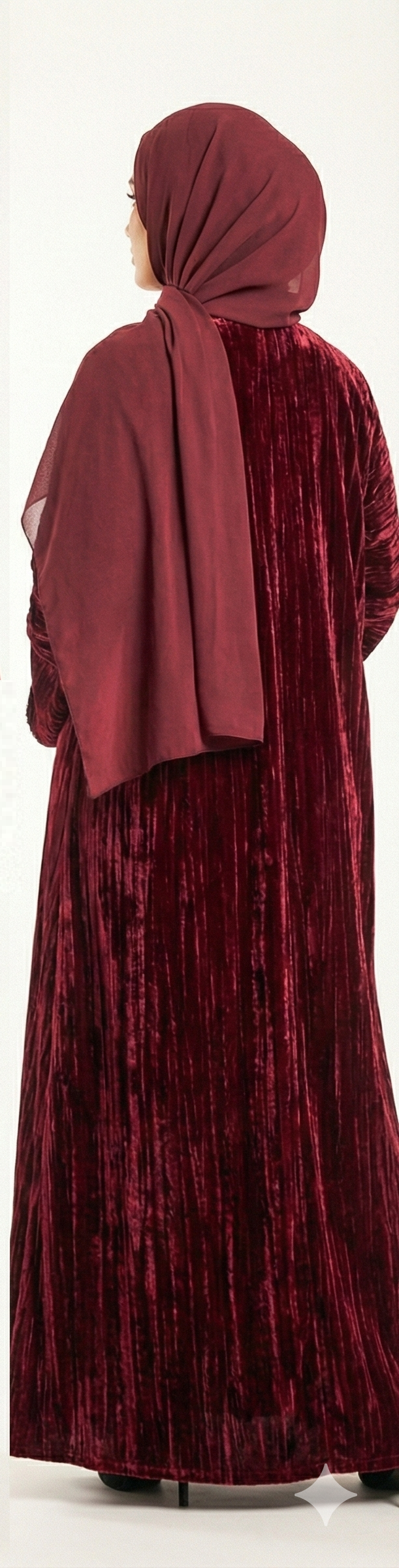 Burgundy Velvet Grace Abaya