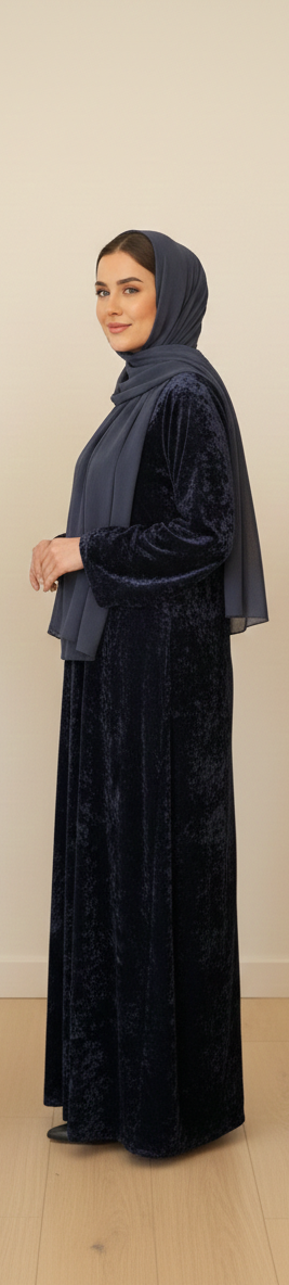 Slate Midnight Velvet Abaya